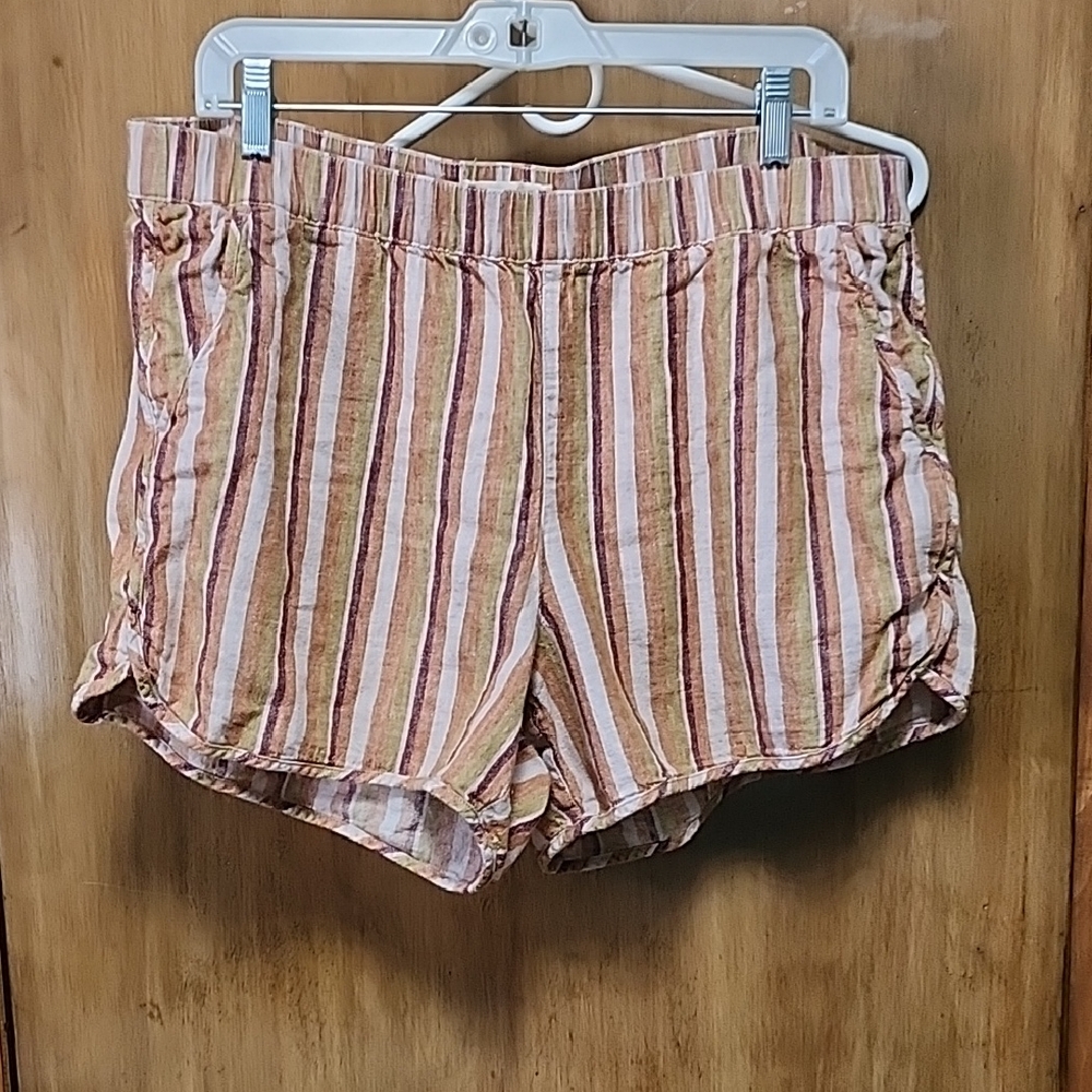 Madewell Orange and Pink Striped Shorts